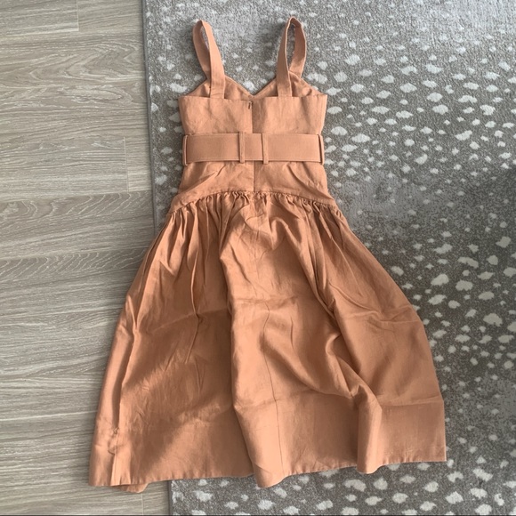 Shona Joy Rosa Linen Midi Dress Desert Rose Size 2 - Picture 6 of 8
